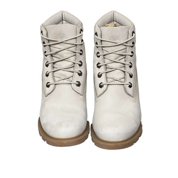 Timberland Women’s Linden‎ Woods 6'' Light Taupe Leather Waterproof Combat Sz 7 - Picture 3 of 9